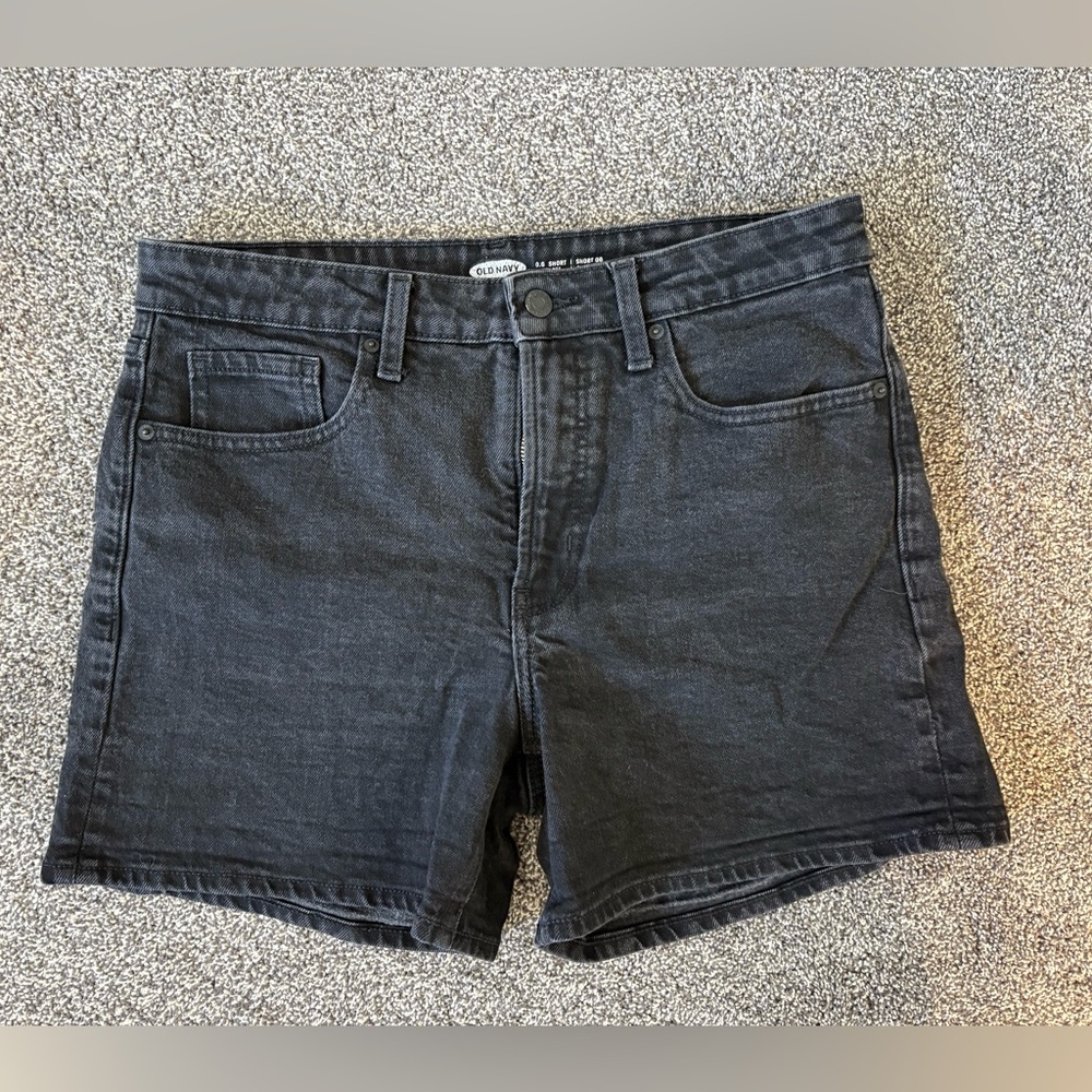 Old Navy Washed Black High-Waisted Jean Shorts
